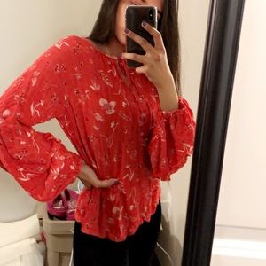 Floral Tie Blouse